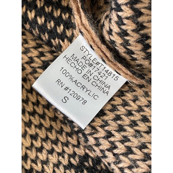 The Nines Sweater Size Small Leopard Print Striped Sleeves Button Shoulder Comfy - Picture 4 of 7